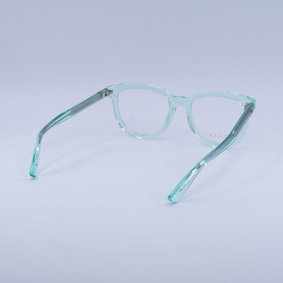 Gucci GG1687O 004 Eyeglasses Transparent Green 52mm Square Frame - Picture 8 of 9